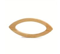 DSFDFDG 2 Manici a Forma di D in Legno massello, Borsa Intrecciata in Rovere, Borsa da Spiaggia in Lana all'Uncinetto(19.5x9cm Natural)