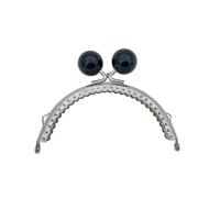 DSFDFDG 2 Pezzi 8,5/10,5 cm Perline Color Caramella in Metallo Argentato for Borsa a Mano Accessori for Borsetta Chiusura a Scatto(10.5cm-Black)