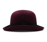 DSFDFDG Cappelli a bombetta ovali in miscela Cappellini Fedora Cappellino classico regolabile(Dark Red)