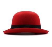 DSFDFDG Cappelli a bombetta ovali in miscela Cappellini Fedora Cappellino classico regolabile(Red)
