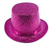DSFDFDG Cappello A Cilindro Glitterato A Tesa Larga A Festivo A Corta Costume Da Mago For Raduni All'aperto(Rose Red)