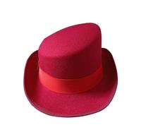 DSFDFDG Cappello Fedora Alto 9 Colori Magico A Cilindro da Uomo(Deep Red)