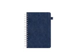 DSFIHJO 1 blocco note in pelle PU A5 con spirale for studenti, con fogli mobili e cinturino(Blue2)