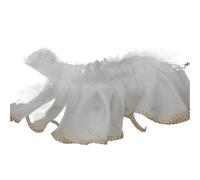 DSFIHJO 5,5 cm di Larghezza Bianco Nero Pieghettato Chiffon Piega Elastico Tulle Pizzo Volant Bordo Nastro Abito Collare Applique for Accessori da Cucire(White)