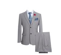 DSFIHJO Abito da testimone Completo da uomo, tinta unita, giacca monopetto e pantaloni, for ospite, sposo, completo 2 pezzi Abito completo uomo(Light grey,6XL)