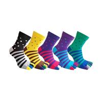 DSFIHJO Calze Con Dita 5 paia di calzini corti da uomo a dita, in cotone spesso a righe, colorati, for feste, abiti lavoro, con punta e divertenti allegri per lo Sport(Mixed)