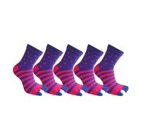 DSFIHJO Calze Con Dita 5 paia di calzini corti da uomo a dita, in cotone spesso a righe, colorati, for feste, abiti lavoro, con punta e divertenti allegri per lo Sport(Red)