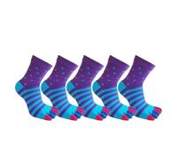 DSFIHJO Calze Con Dita 5 paia di calzini corti da uomo a dita, in cotone spesso a righe, colorati, for feste, abiti lavoro, con punta e divertenti allegri per lo Sport(Blue)