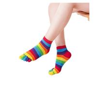 DSFIHJO Calze Con Dita Calzini arcobaleno con dita divise da donna, ragazza, a righe colorate, a 5, in cotone, dai colori vivaci, for giovani e allegri calzini dei piedi per lo Sport(Low Socks)