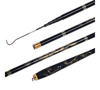 DSFIHJO Canna da Pesca Mini Fishing Rod Carbon Fiber 1.8m-3.6m Hand Pole Ultralight Stream Telescopic Freshwater for Carp Canna da Pesca Spinning(2.4m)