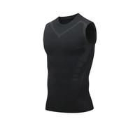 DSFIHJO Canotta Contenitiva Uomo Gilet Modellante da 2 Pezzi for Uomo Dimagrante Body Shaper Camicie a Compressione Canotta Tummy Control Fitness Senza Maniche(Black,S)