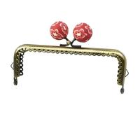 DSFIHJO Chiusura A Telai 5 Pz 12 cm Borsa in Metallo Maniglia for Borsa Telaio Bead Bacio Chiusura Portafoglio in Ottone retrò Staffa for Cucire Fibbia Accessori Hardware Fai da Te(Red)