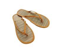 DSFIHJO Ciabatte Paglia Donna Ciabatte infradito estive da donna, comode e antiscivolo, sandali infradito in rattan, pantofole da casa(Orange,39)