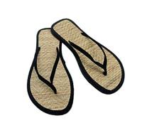 DSFIHJO Ciabatte Paglia Donna Ciabatte Infradito Piatte Da Donna, Comode E Antiscivolo, Sandali Infradito In Rattan, Pantofole Da Bagno For La Casa(Black,35)