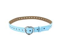 DSFIHJO Cintura punk for bambini, studenti, ragazzi e ragazze, jeans, a forma di cuore, con cuore traforato, donna, rosa, azzurro cielo(SKY BLUE)