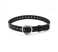 DSFIHJO Cintura punk for bambini, studenti, ragazzi e ragazze, jeans, a forma di cuore, con cuore traforato, donna, rosa, azzurro cielo(Black)