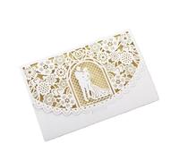 DSFIHJO Partecipazioni Matrimonio Biglietto D'invito For Matrimonio Conchiglia Tagliata Al Laser D'auguri Vuoto For San Valentino Decorazione For Feste Di Nozze Universale(White 1,10PCS)