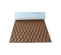 DSFIHJO Pavimentazione per Barche 1900 * 350 * 6MM Eva Boat Decking Sheet Marine Flooring Anti Slip Pad with Rhombus Diamond Pattern Self-Adhesive Surfboard Traction Adesivo(Brown Black)