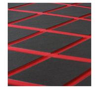 DSFIHJO Pavimentazione per Barche 1900 * 350 * 6MM Eva Boat Decking Sheet Marine Flooring Anti Slip Pad with Rhombus Diamond Pattern Self-Adhesive Surfboard Traction Adesivo(Black Red)
