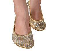 DSFIHJO scarpette da ballo Scarpe Da Danza Del Ventre Donna Slipper Flat Ballet Ginnastica Ballo Stage Dance Belly Paillettes Shoes(L)