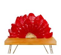 DSFIHJO Ventaglio di Piume da Danza 13 Bone Lake Blu Piume Fan for Fai da Te Danza Spettacolo Festa di Halloween Matrimonio palcoscenico Puntelli Portatile soffice per Mostrare(Brown,Big 130cm 1pcs)