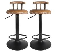 DSFVERVD Sgabelli da Bar Set di 2 barre regolabili retrò | Sgabello da bar con gamba alta, elegante, con schienale girevole, sedia idraulica(Chocolate)