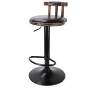 DSFVERVD Sgabelli da Bar Set di 2 barre regolabili retrò | Sgabello da bar con gamba alta, elegante, con schienale girevole, sedia idraulica(Black)