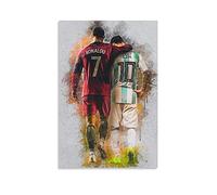 DSGFR Lionel Messi Cristiano Ronaldo Football superstar Poster decorativo su tela da parete per soggiorno, camera da letto, 50 x 75 cm