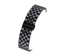DSHDFJ 18mm 19mm 20mm 22mm 24mm orologi in acciaio inox solido in acciaio inox orologio in acciaio inox orologi cinturino accessori cavo curvo estremità curva(Black,19mm)