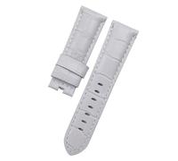 DSHDFJ 24 Mm 26 Mm Cinturino In Vera Pelle Di Bambù Compatibile Con Panerai PAM441 Fibbia Butterfly, Accessori, Silver Buckle