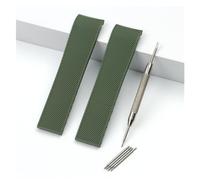 DSHDFJ Cinturino Impermeabile In Gomma Da 21 Mm Compatibile Con Longines Conquest HydroConquest L3 Cinturino(Green strap,With Silver Buckle)