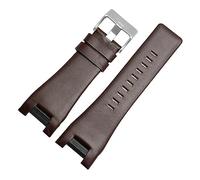 DSHDFJ Cinturino In Vera Pelle Da 32 Mm Compatibile Con For Orologio Diesel Compatible with DZ1216 DZ1273 DZ4246 DZ4247 DZ287 Cinturino Da Polso Morbido E Traspirante(BrownB silver buckle)
