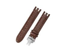 DSHDFJ Compatibile Con Swatch Yrs403 412 402 Con Strumento Nero Marrone Pelle Bovina Modello Coccodrillo Accessori Uomo Cinturini Biforcati Ad Arco Concavo 21mm(Brown(ZJ)-Steel-B1)