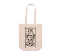 DSHIRT14 Borsa Tote Bag con Soffietto Tarot De Marseille X La Roue de la Fortune Ruota della fortuna Borsa Simbolica, Simbolo di cambiamento, ciclicità e destino, Shopper bag Manici Lunghi