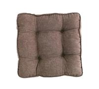DSHUB Cuscino di Rialzo Quadrato Grande, Set da 4, Cuscini per sedie da Giardino, Cuscini per sedie con Lacci per casa, Ufficio e Giardino, Comodi e Resistenti, Imbottitura Spessa, Marrone, 40 x 4