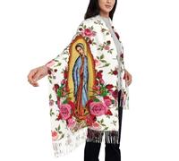 Dsiflylife Virgen De Guadalupe - Coperta sciarpa, colore: Bianco