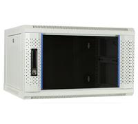 DSIT 4HE - Armadio di rete (server), montaggio a parete, 19 pollici, con porta in vetro, bianco/grigio e bianco, 600 x 450 x 280 mm (larghezza x profondità x altezza)