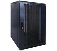 DSIT Armadio per server da 18U, 19 pollici, con porta frontale perforata (larghezza x profondità x altezza) 600 x 800 x 1000 mm, nero, portata 800 kg