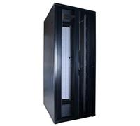 DSIT Armadio server 42U con doppie porte anteriori e posteriori perforate, dimensioni 800x1000x2000 mm (LxPxA). - Nero