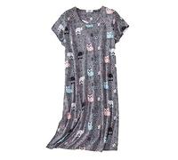 DSJJ Camicie da Notte Donna Cotone Semplice Pigiami Camici Vestaglia Accappatoi Camicia da Notte Manica Corta Casual Abito Taglie Forti