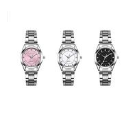 DSJMUY Orologio analogico al quarzo da donna con display analogico e bracciale in acciaio inox, impermeabile,alla moda, elegante e unico e brillante orologio da ragazza