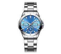 DSJMUY Orologio da donna classico in acciaio inox argento impermeabile al quarzo analogico orologio da polso da donna, orologio da polso da donna, orologio da polso da donna