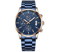 DSJMUY Orologio meccanico automatico da uomo, cronografo, datario, analogico, casual, alla moda, in acciaio inox, impermeabile, con calendario luminoso e cristallo zaffiro