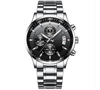 DSJMUY Orologio meccanico automatico da uomo, cronografo, datario, analogico, casual, alla moda, in acciaio inox, impermeabile, con calendario luminoso e cristallo zaffiro