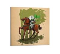 DSJXJZ Illustrazione religiosa islamica - stile Muhammad a cavallo pittura decorativa su tela poster da parete e decorazione moderna per la camera da letto della famiglia 40 x 40 cm