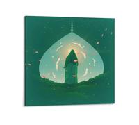 DSJXJZ Illustrazione religiosa islamica - stile Muhammad con petali, pittura decorativa da parete su tela e decorazione moderna per la camera da letto (70 x 70 cm)