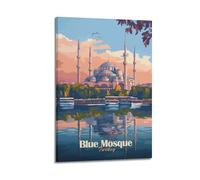 DSJXJZ Poster da parete su tela, motivo: moschea blu della Turchia, decorazione moderna per la camera da letto, 20 x 30 cm