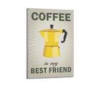 DSJXJZ Poster decorativo da parete in stile retrò a forma di caffettiera su tela e decorazione moderna per la camera da letto, 30 x 45 cm