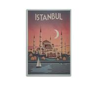 DSJXJZ Poster decorativo da parete in stile vintage con moschea di Istanbul, poster da parete su tela e decorazione moderna per la camera da letto, 30 x 45 cm