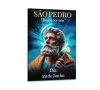 DSJXJZ Poster decorativo da parete su tela con immagine di San Pietro portoghese religioso e moderno, decorazione per camera da letto (60 x 90 cm)